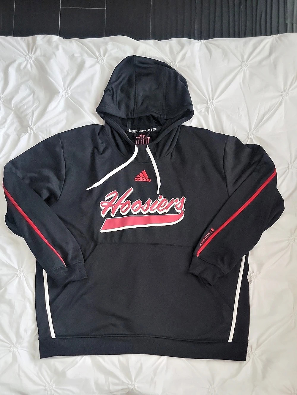 adidas Indiana Hoosiers Black & Red Hoodie Size 2XL Like New